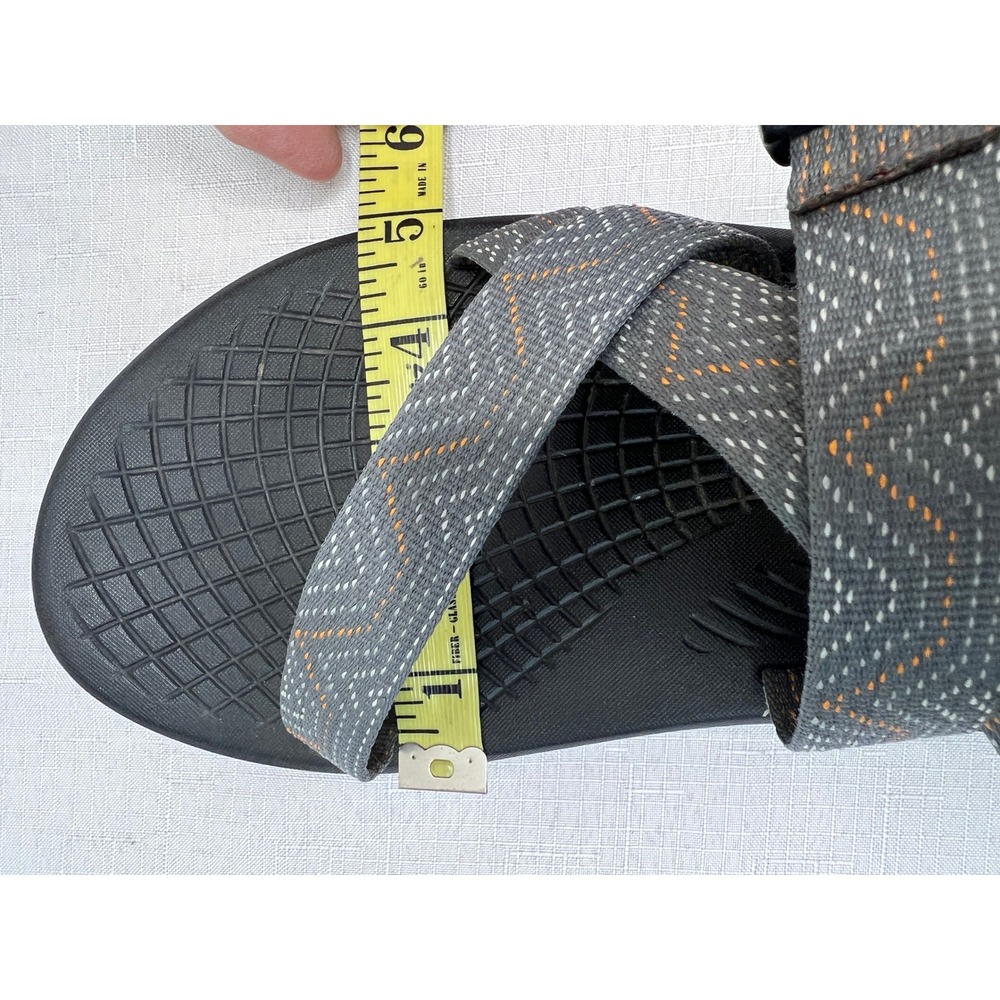 Chaco Z/Cloud Sandals Mens 12 Grey Orange Excellent Hiking Sport Strappy - Picture 9 of 10